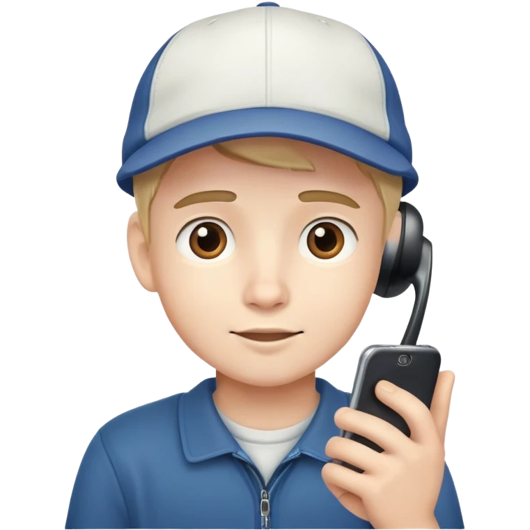 boy with phone in cap emoji