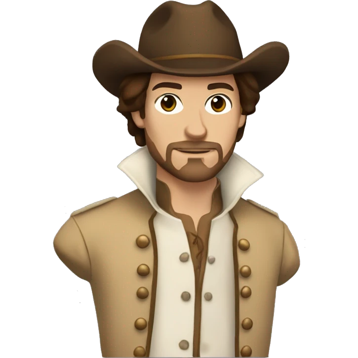 Musketeer beige jaket brown hair no mustache emoji