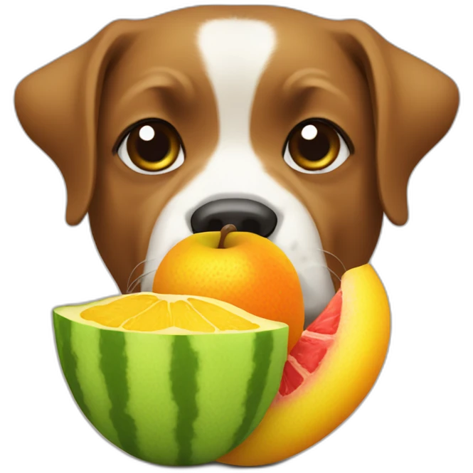 dog-eat-fruit emoji