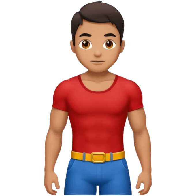 badman half man body red top emoji