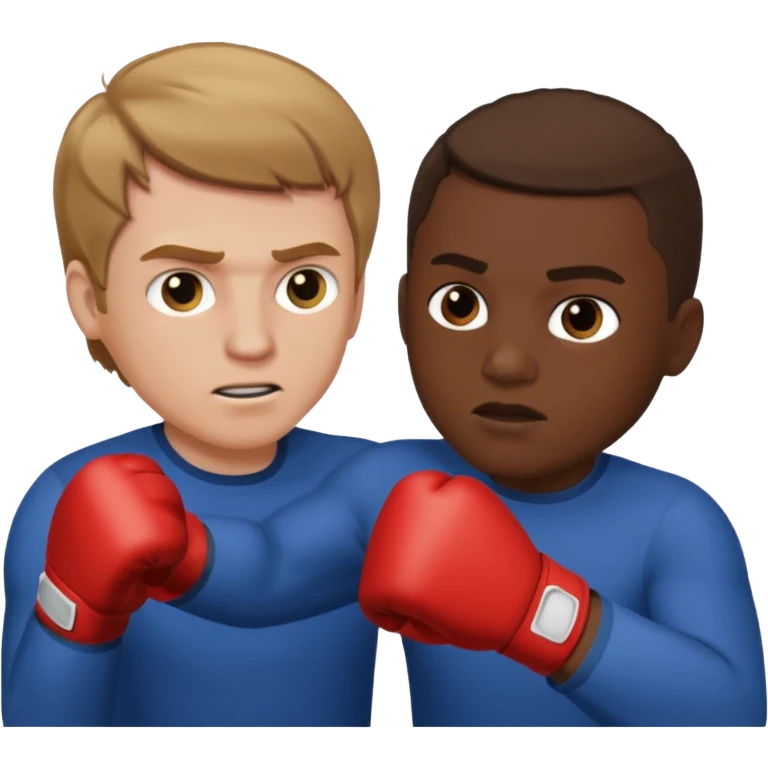 White man with light brown hair punching black man  emoji