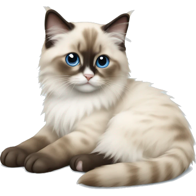Ragdoll kitten laying emoji