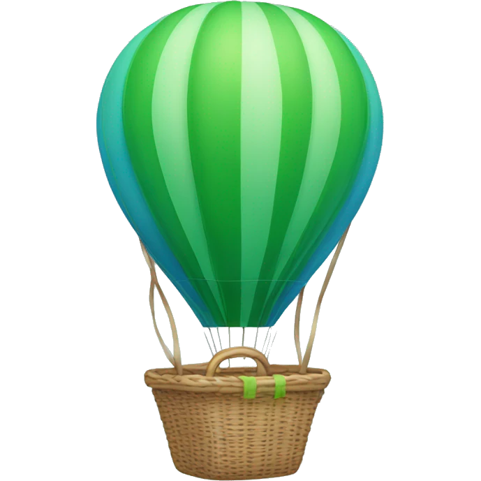 a minimal air balloon with green and small basket and full blue air balloon emoji