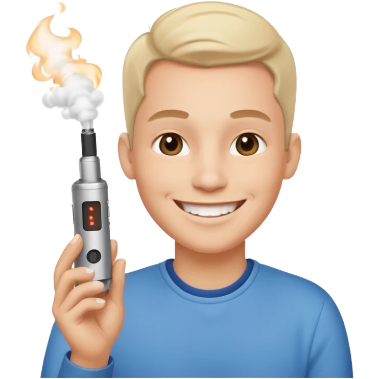 happy emoji whit vape emoji