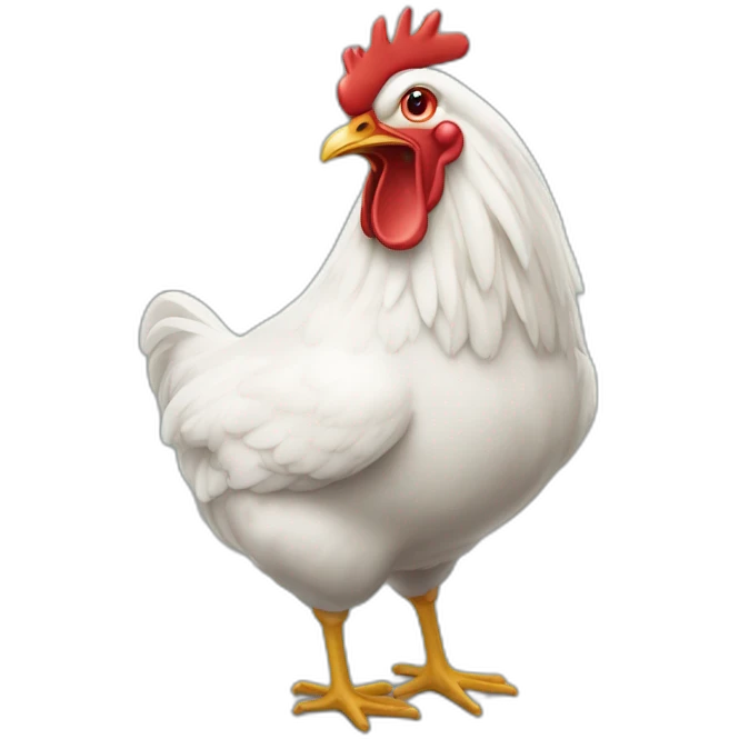 Une dent qui a une poule en laisse emoji