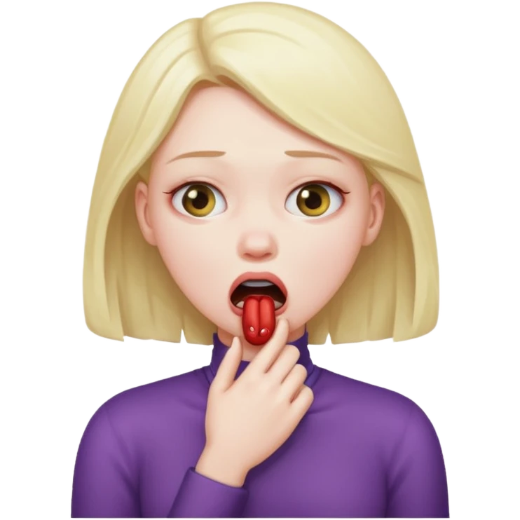 Girl choking herself  emoji