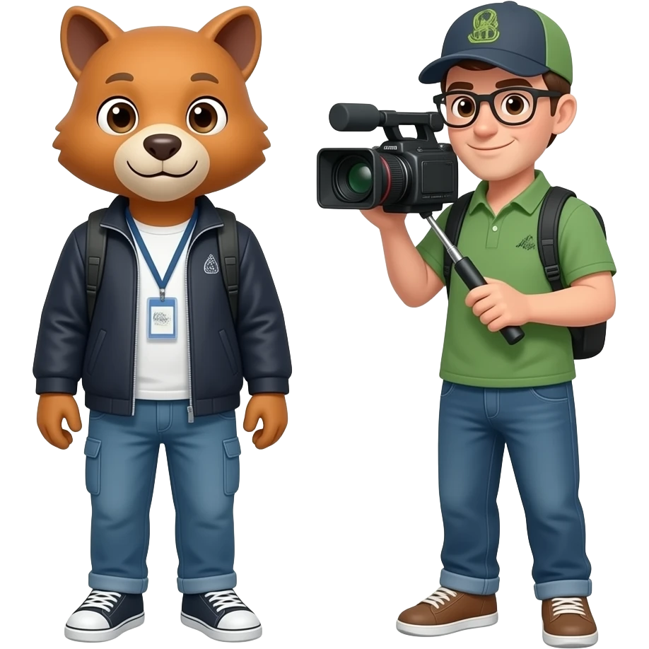 animal journalist with cameraman emoji