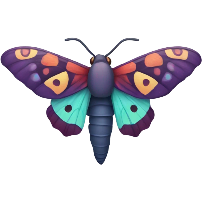 Colorful moth emoji