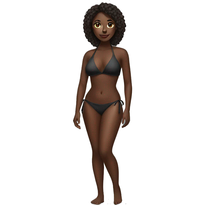 dark-skinned bikini beauty emoji