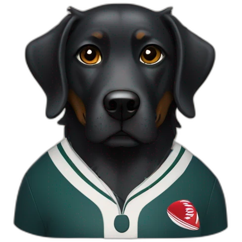 Chien noir rugbyman emoji