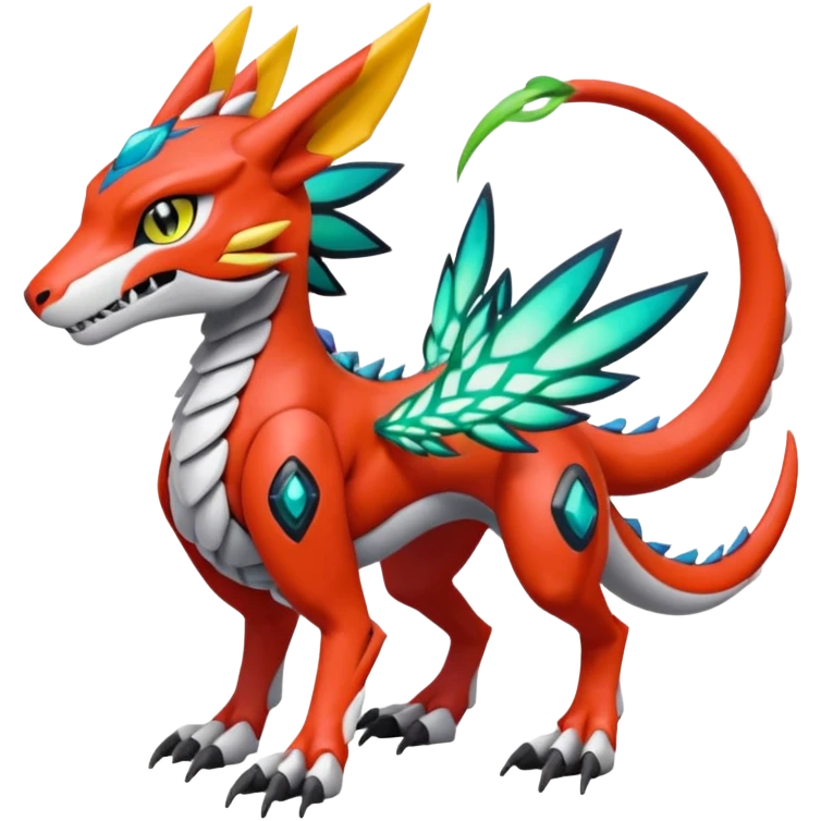 Meloetta-Guilmon-Wargreymon-Sergal-Pokémon-Digimon-Fakémon-fusion-hybrid-creature emoji