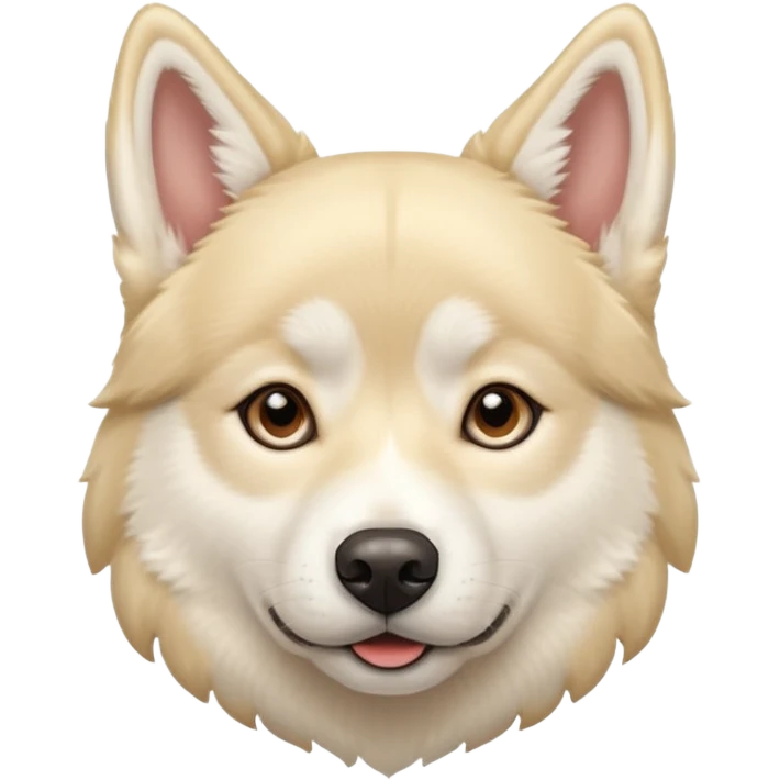 Blonde Siberian husky with floppy ears emoji
