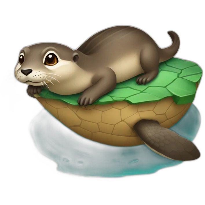 Loutre su une tortue emoji