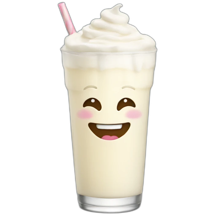 Tall vanilla milkshake smiling emoji