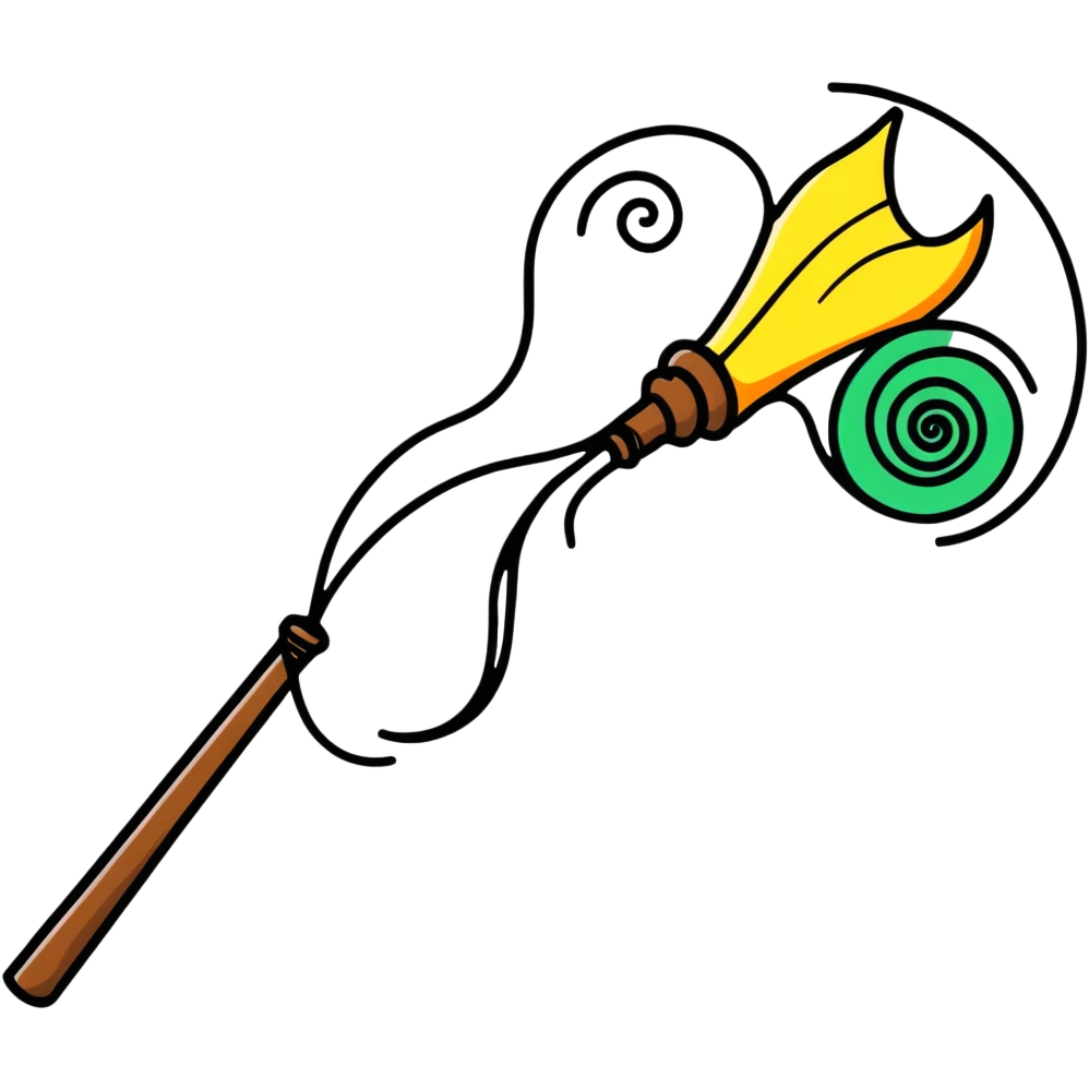 Wand with magic swirling around emoji