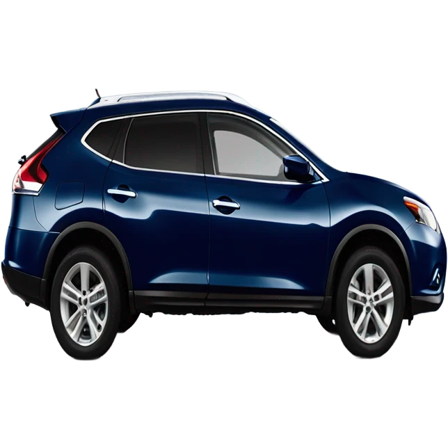Car, dark blue 2014 Nissan Rogue Select, side shot emoji
