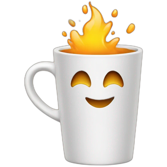 Caneca com fogo  emoji