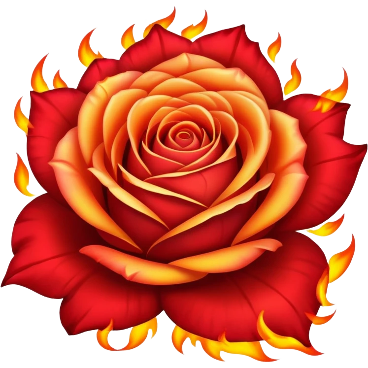 rose on fire emoji