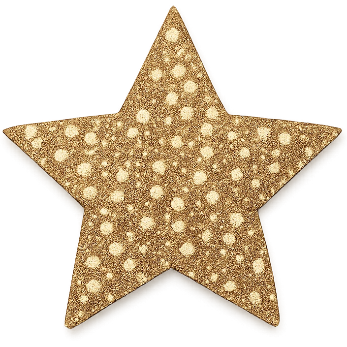 mini star with a glitter texture, glamorous and stylish, no background emoji