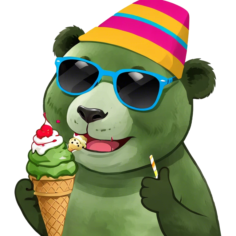 Panda eating ice cream emoji