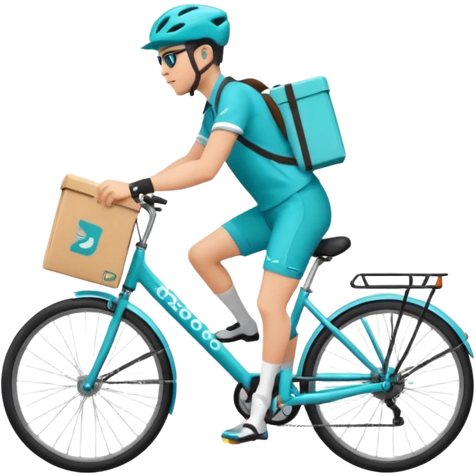 bicycle with food delivery box Deliveroo theme emoji