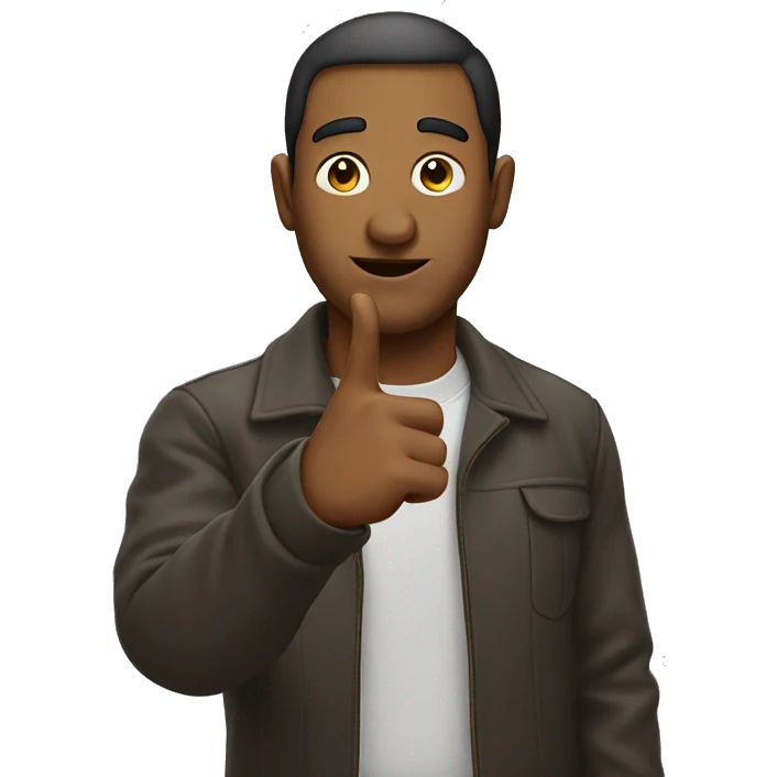 man pointing to his own head emoji