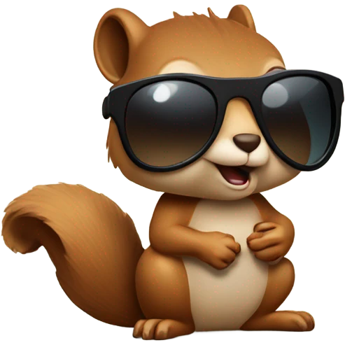 Blindsquirrel with dark sunglasses gets the acorn emoji