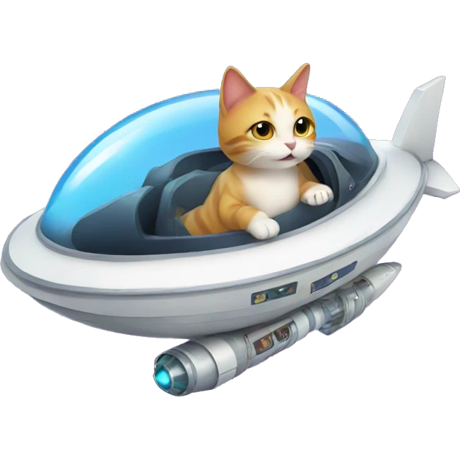 Cat riding a space ship emoji