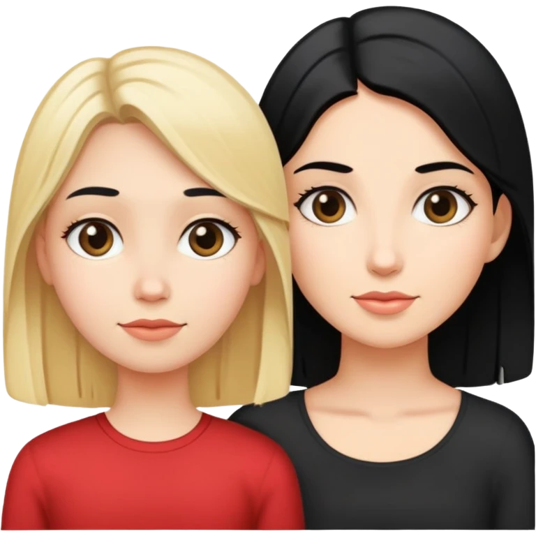 Blonde girl and black hair mom emoji