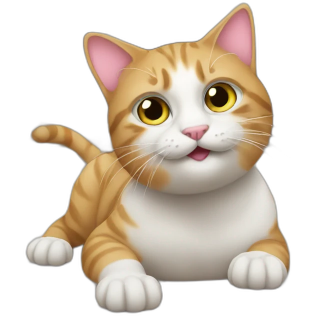 Cat eating cat food emoji