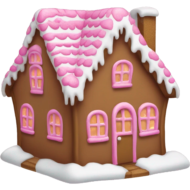 Pink ginger bread house emoji