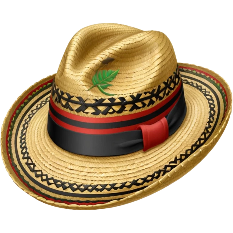 Sombrero Vueltiao con varias rallas negras emoji