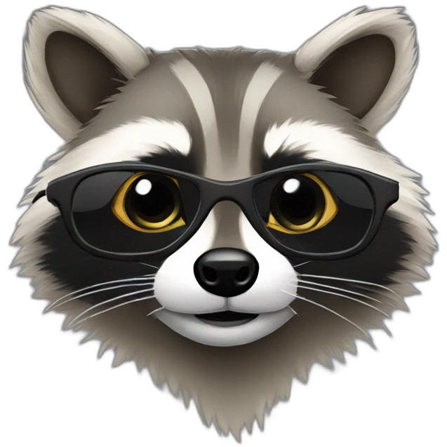 raccoon with tinted glasses emoji