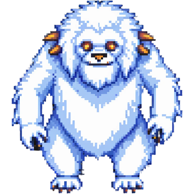 grumpy fluffy yeti with claws emoji