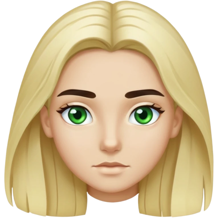 K & A. Girl- blonde long hair with blue eyes and dark eyebrows. Boy- dark hair with green eyes and dark eyebrows emoji