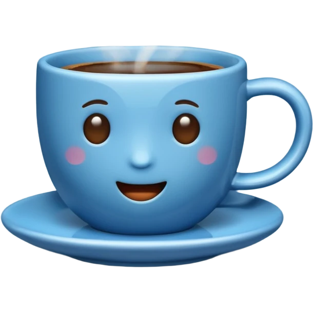 blue coffee cup with steam emoji