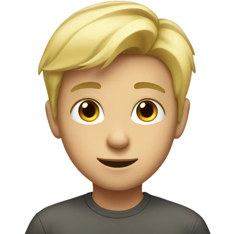 blonde boy indoors looking at viewer emoji