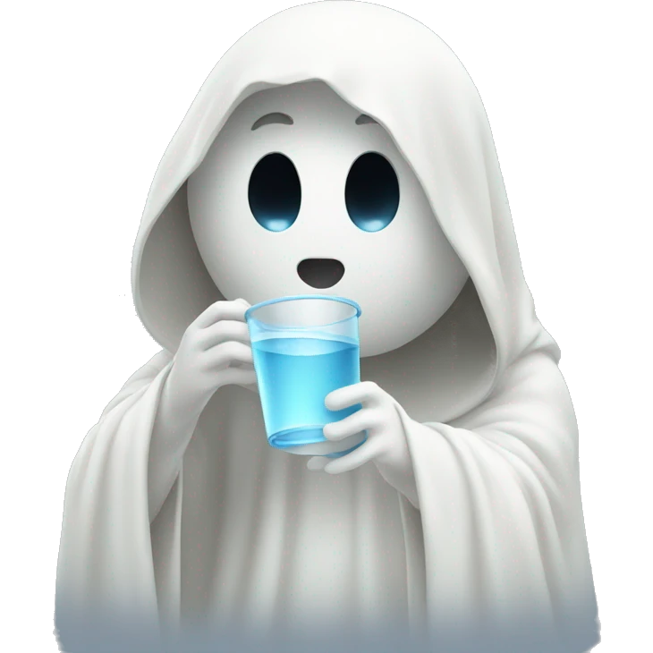 A ghost drinking water emoji