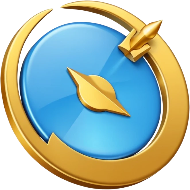 Haz un círculo azul y jna flecha de bien en medio emoji