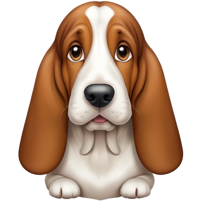 Light brown and white basset hound emoji