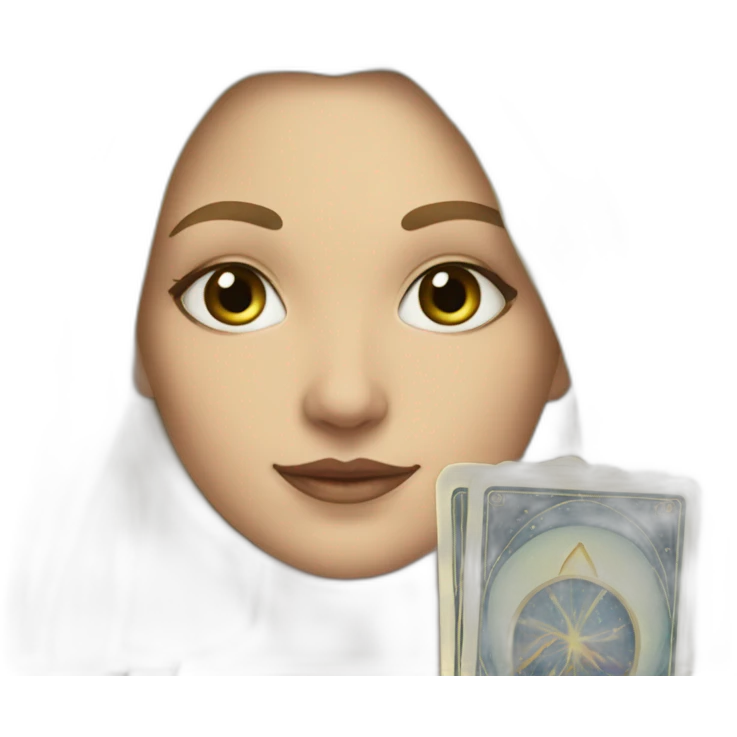 blonde girl with tarot emoji