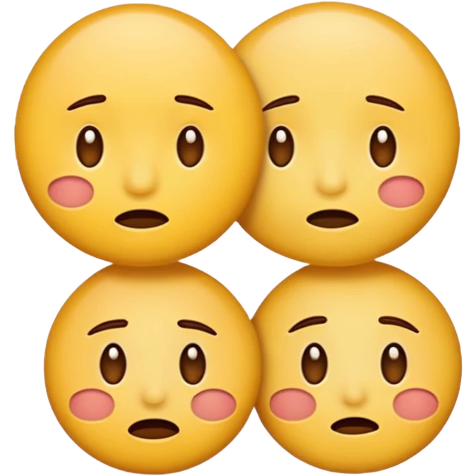 two  round faced emojis not happy stuck together emoji