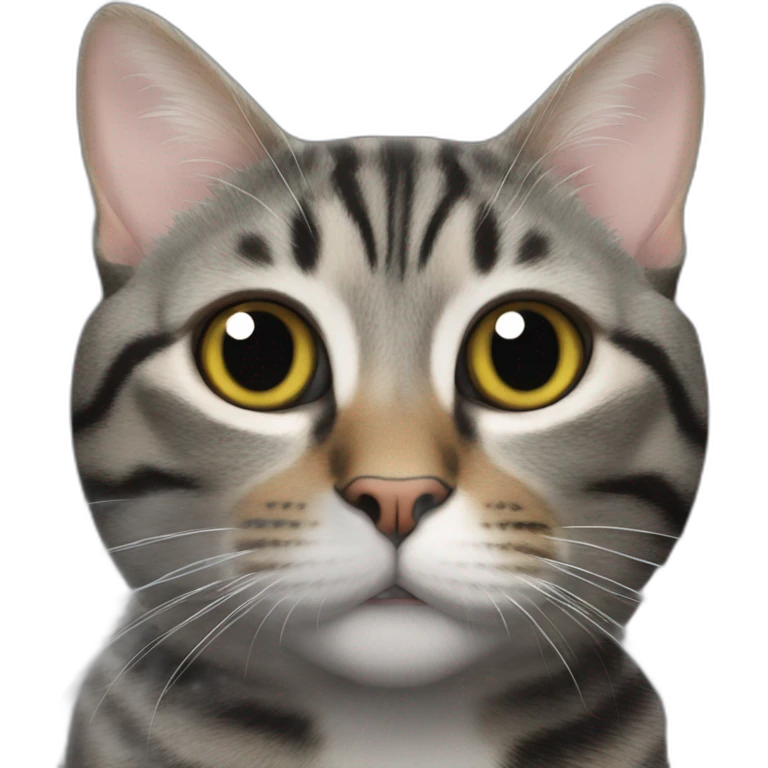 Black mackerel tabby cat being silly emoji