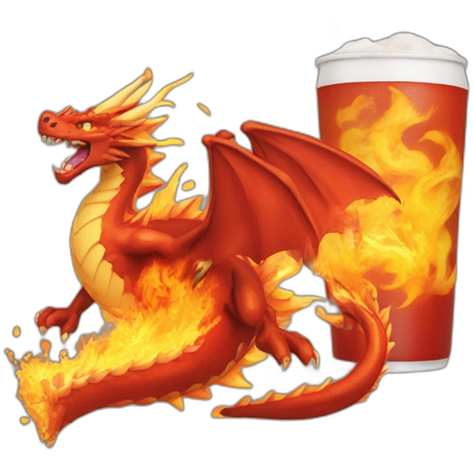 Dragón con fuego en la cola emoji