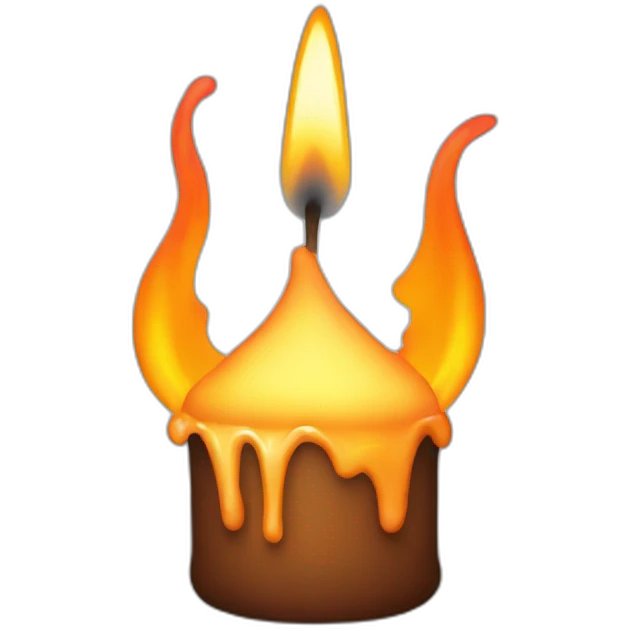 candel with fire emoji