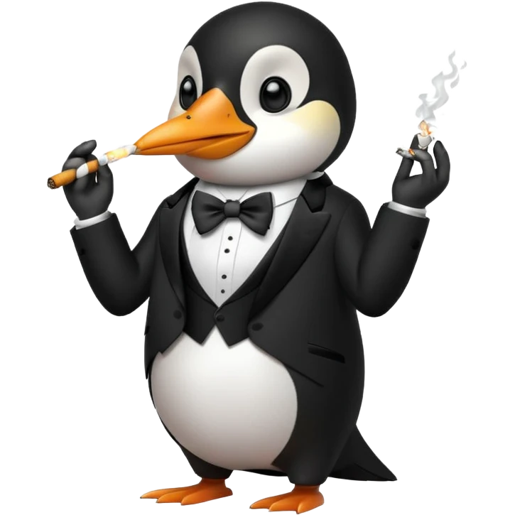 курящий пингвин emoji