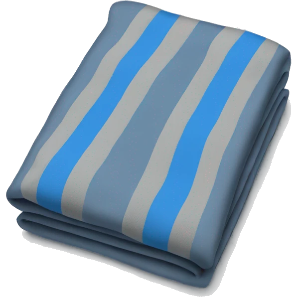 A folded grey blanket with blue stripes  emoji