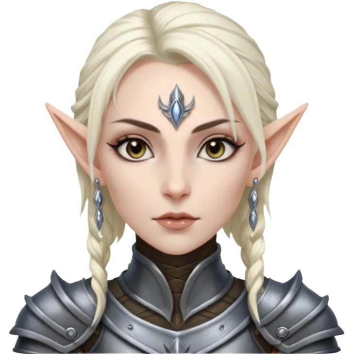 ESO female dark elf warrior with lashes and earrings emoji