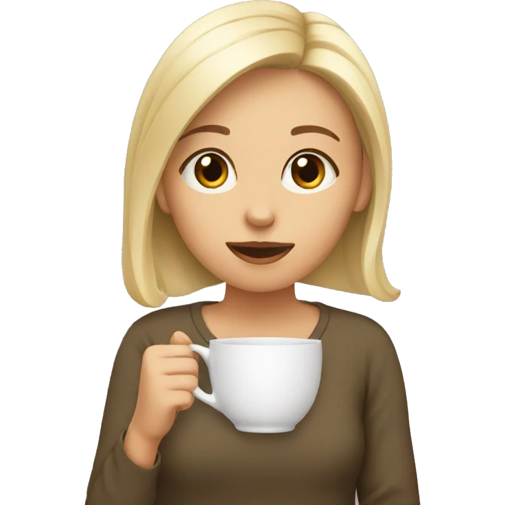 Girl sipping tea emoji