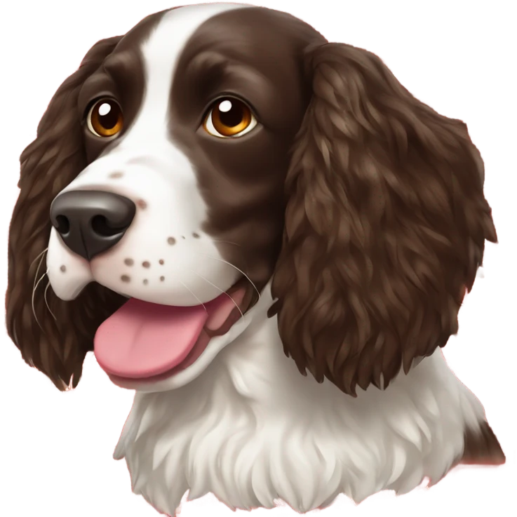 tri color springer spaniel wearing a christmas sweater emoji